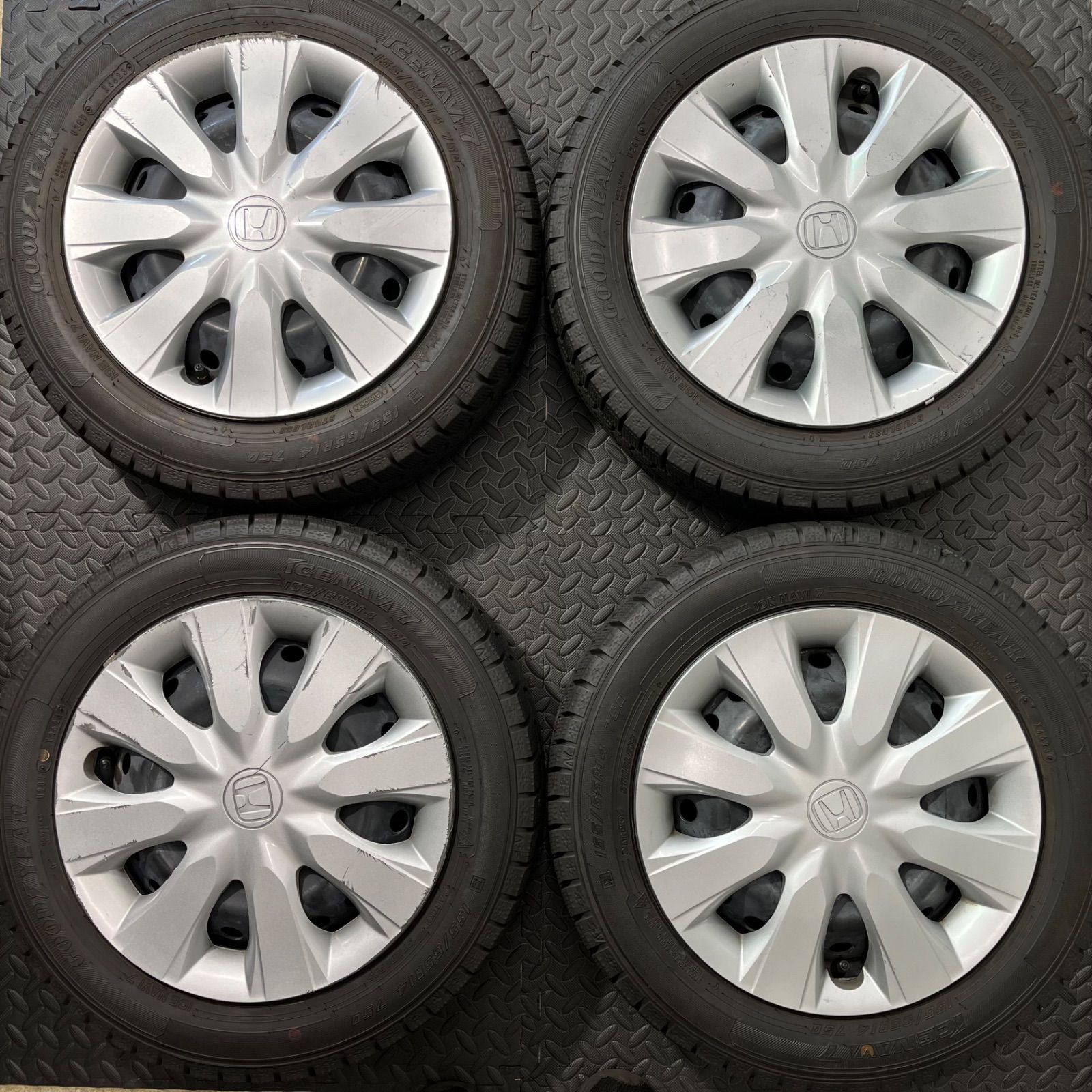 23年 155 65R14 グッドイヤー アイスナビ7 ホンダ JF1 N-BOX N-WGN N-ONE スタッドレスタイヤ