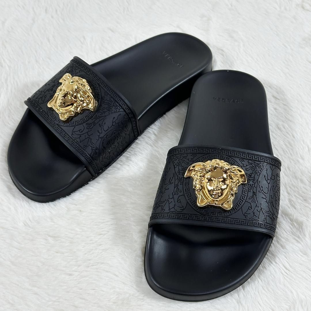 VERSACE ヴェルサーチェ メデューサ サンダル 37 24.5cm 黒