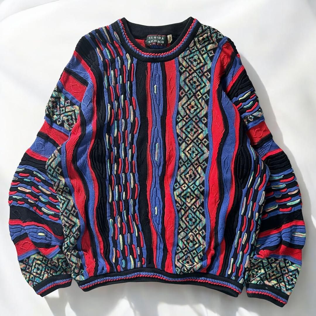 TUNDRA】カナダ製 ツンドラ 3Dニット 好配色 セーター XL 本物