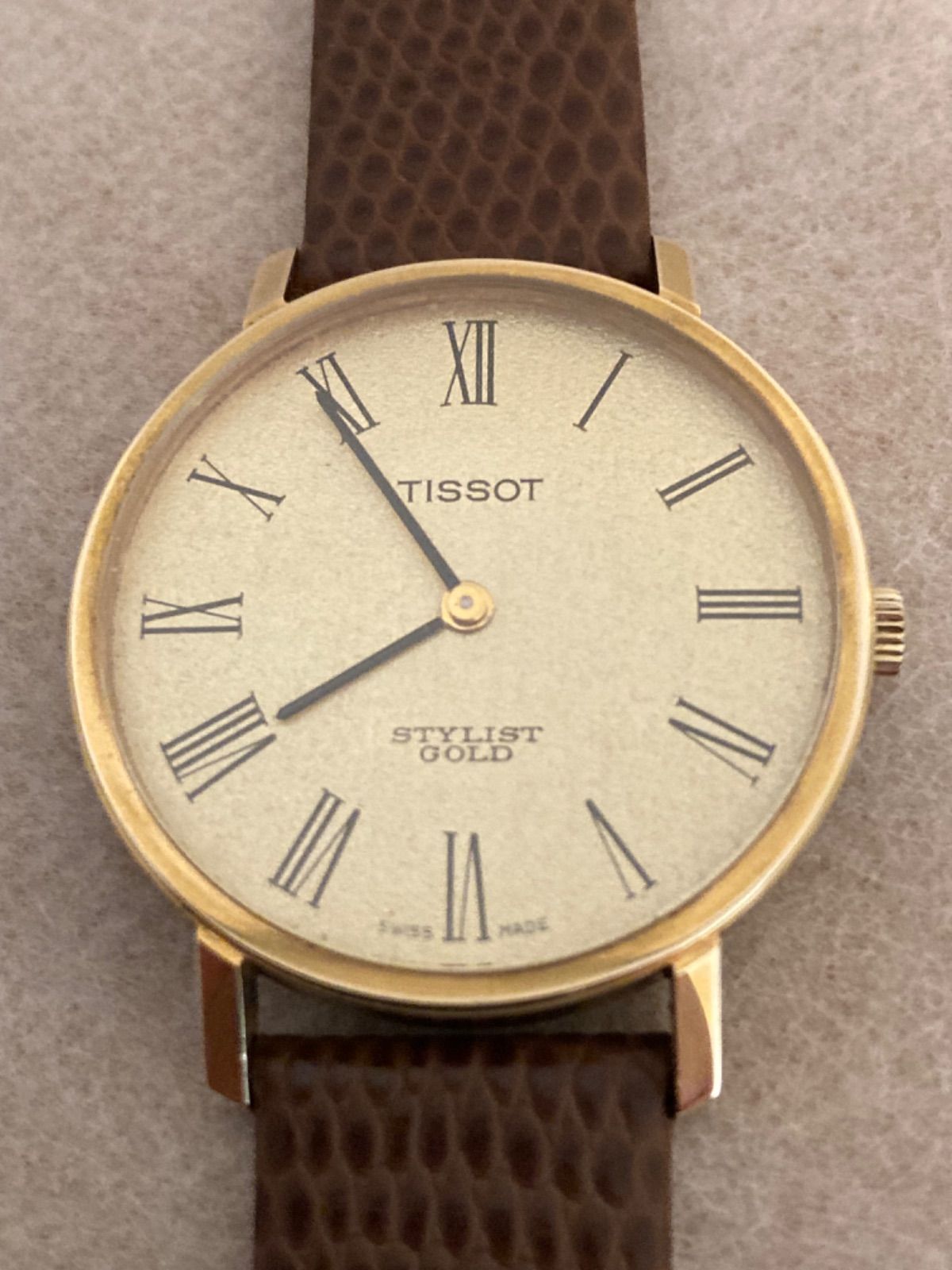 TISSOT STYLIST 腕時計 クォーツ ゴールド文字盤 - 時計