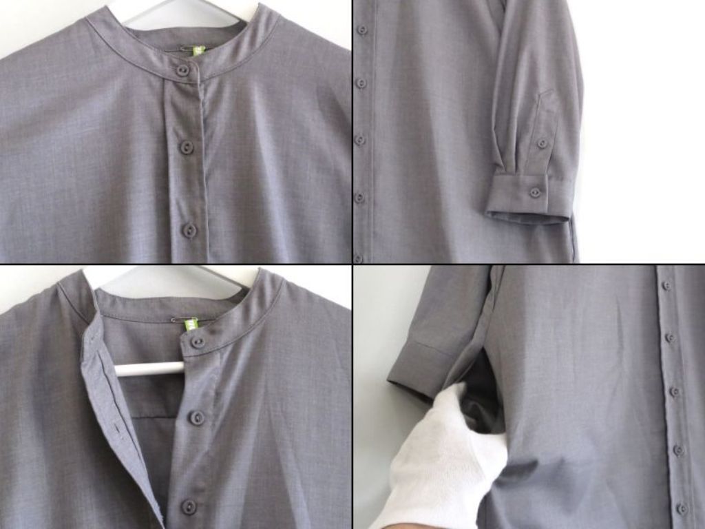 224581】 SO?JU ソージュ バンドカラー ロングシャツワン ポリエステル