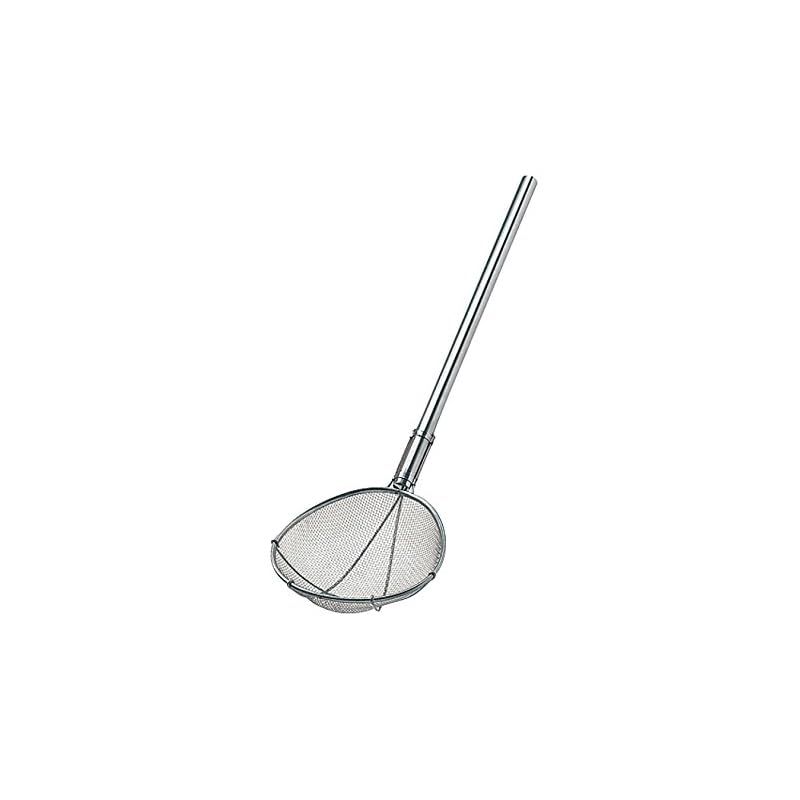 TS 18-8 パイプ柄スイノー型給食用すくい網短柄 40メッシュ 0