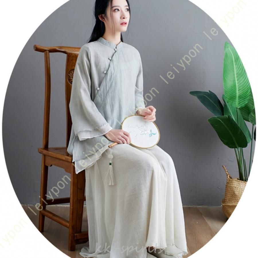 太極拳 服 チャイナ風 トップス レディース シンプル チャイナ服