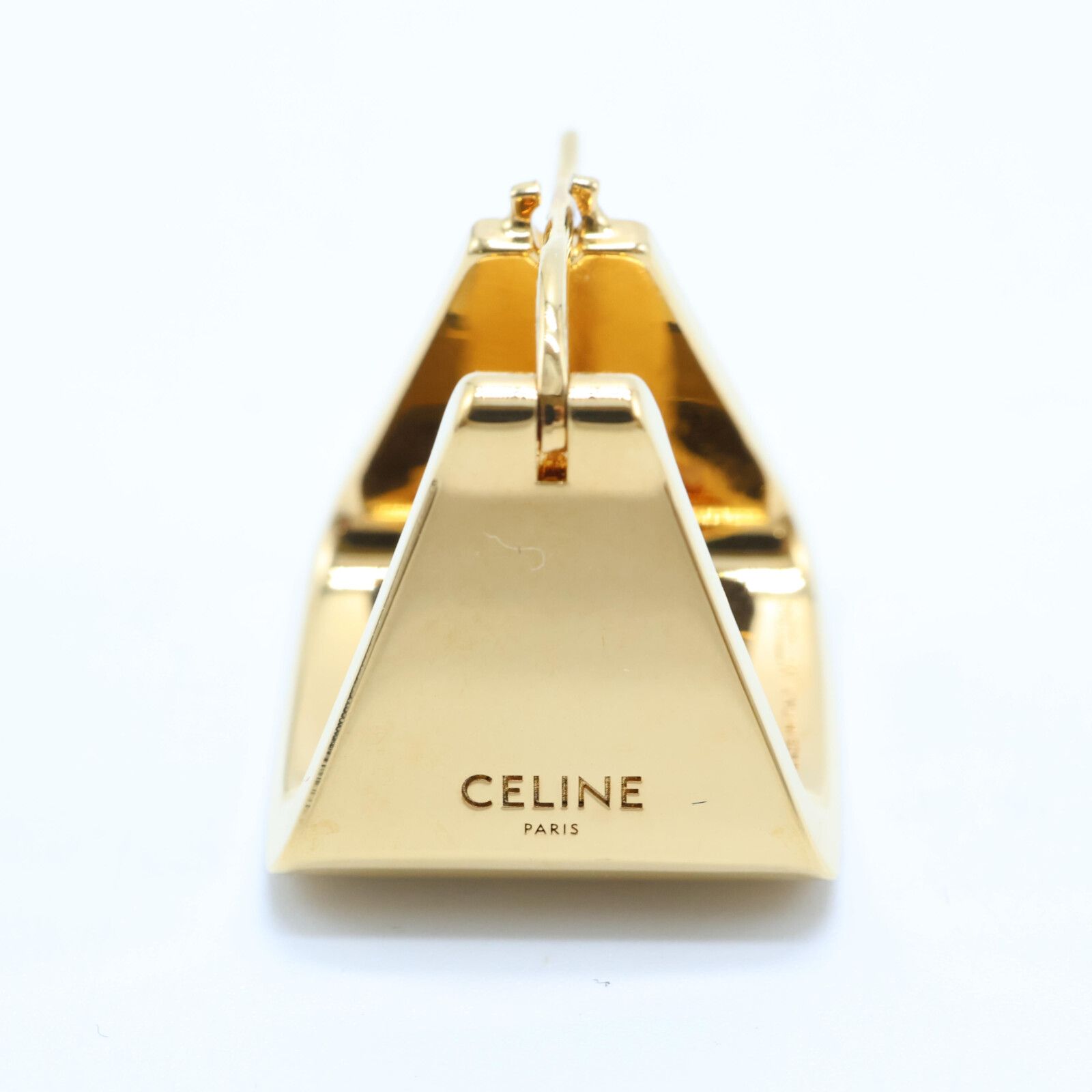 【CELINE】アブストラクトフォームピラミッド フープ ピアス アブストラクトフォーム ピラミッド フープ / ゴールド