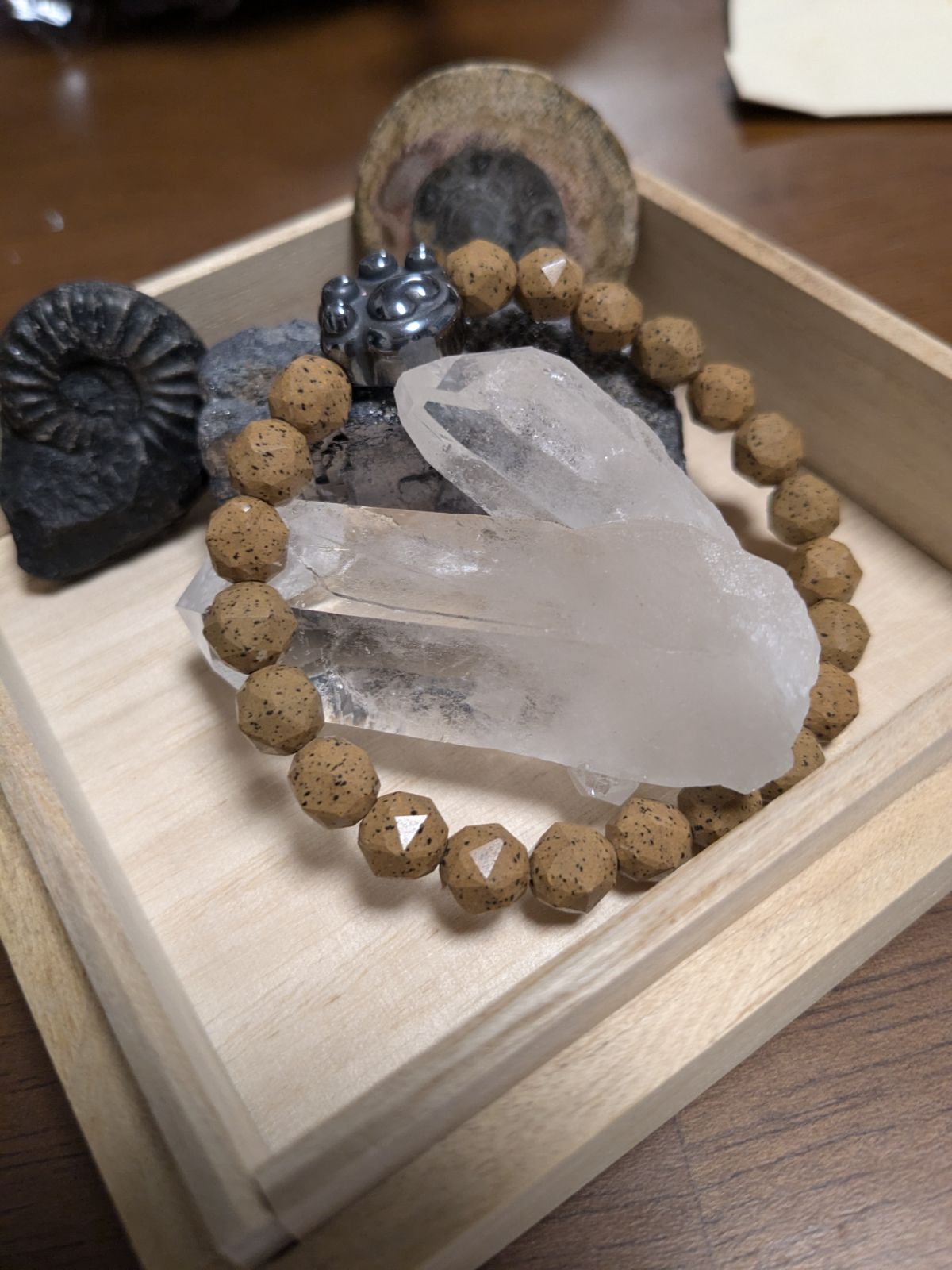 ☆特選四連☆自己防衛の石【計160cm✴︎天然アラゴナイト四種