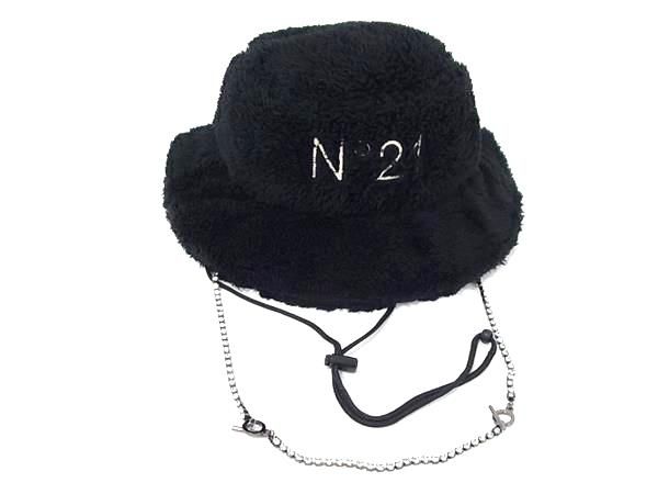 美品 NEWERA ニューエラ ヌメロヴェントゥーノ コラボ ポリエステル100％ バケットハット 帽子 レディース ブラック系 FJ3003