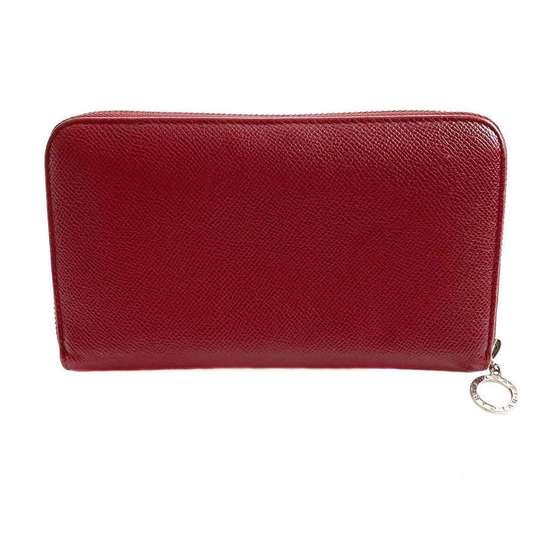 BVLGARI ブルガリ 財布 長財布 37340 ファスナー式 レザー 赤 - メルカリ