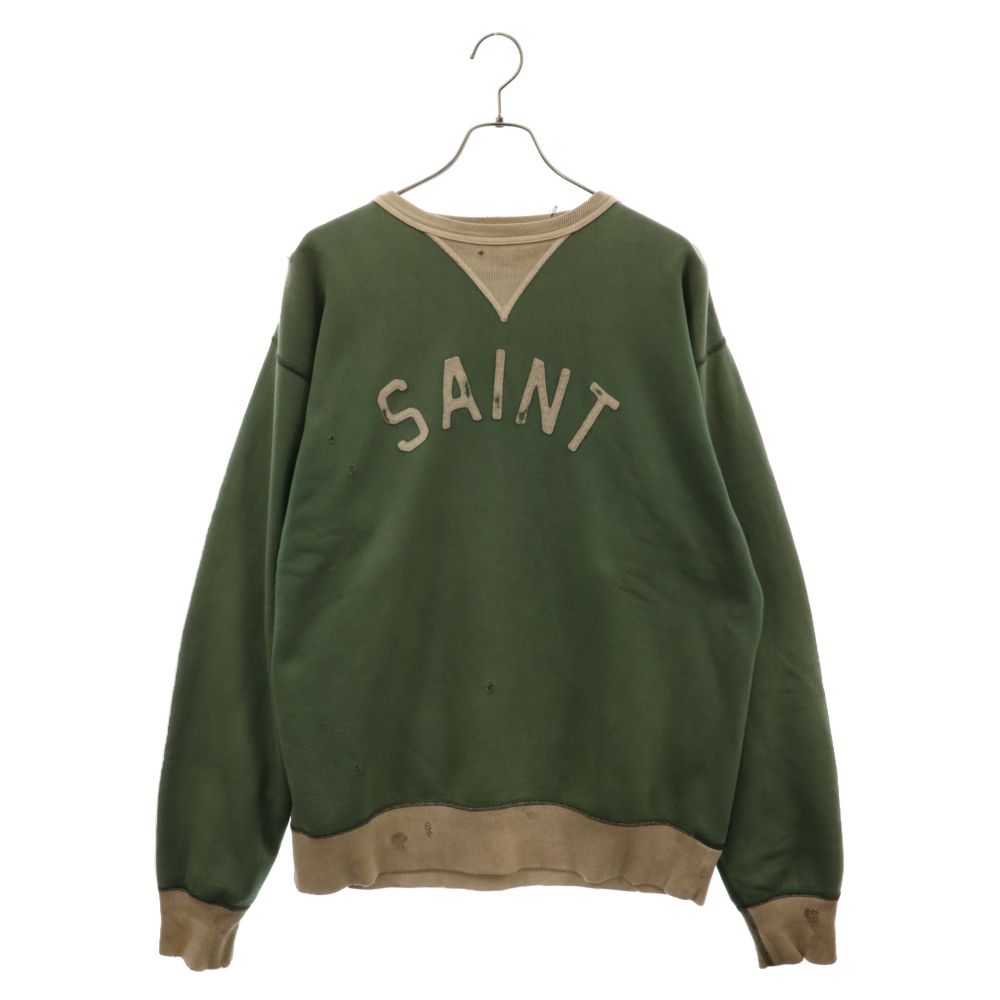 SAINT MICHAEL (セントマイケル) 22SS SWEAT SHIRT FELT ホーリーレリックスフェルトグランスリーブスウェット SM- S22-0000-040 グリーン - メルカリ