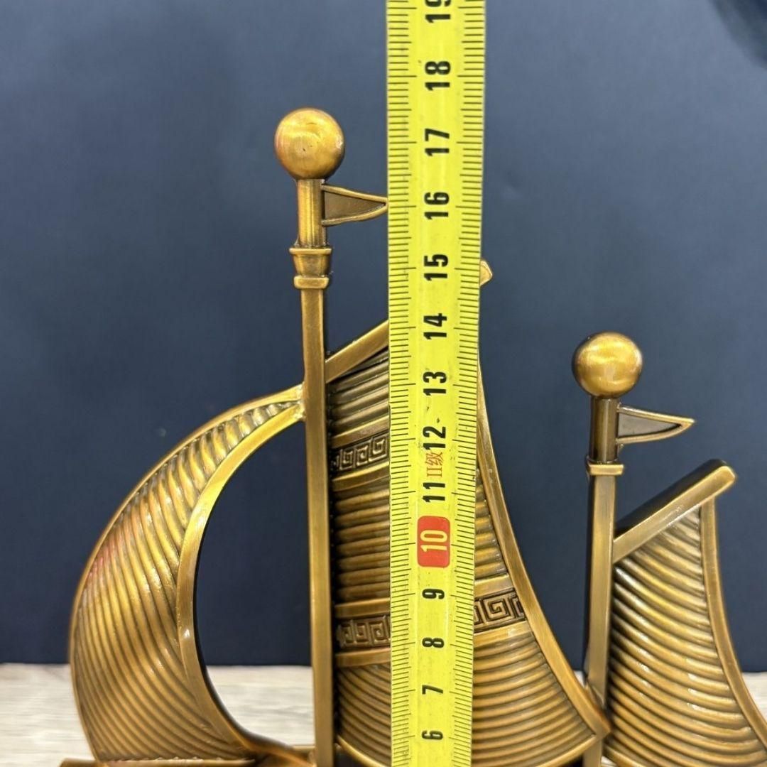 銅器 順風満帆 龍頭帆船 置物 書道具 文房具 装飾品 現代工芸品 美術品 銅器 順風満帆 帆船 客間 事務室 机 装飾品 工芸品 置物 - メルカリ