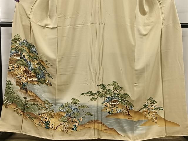 平和屋着物○訪問着 駒刺繍 風景草花文 暈し染め 金彩 ます