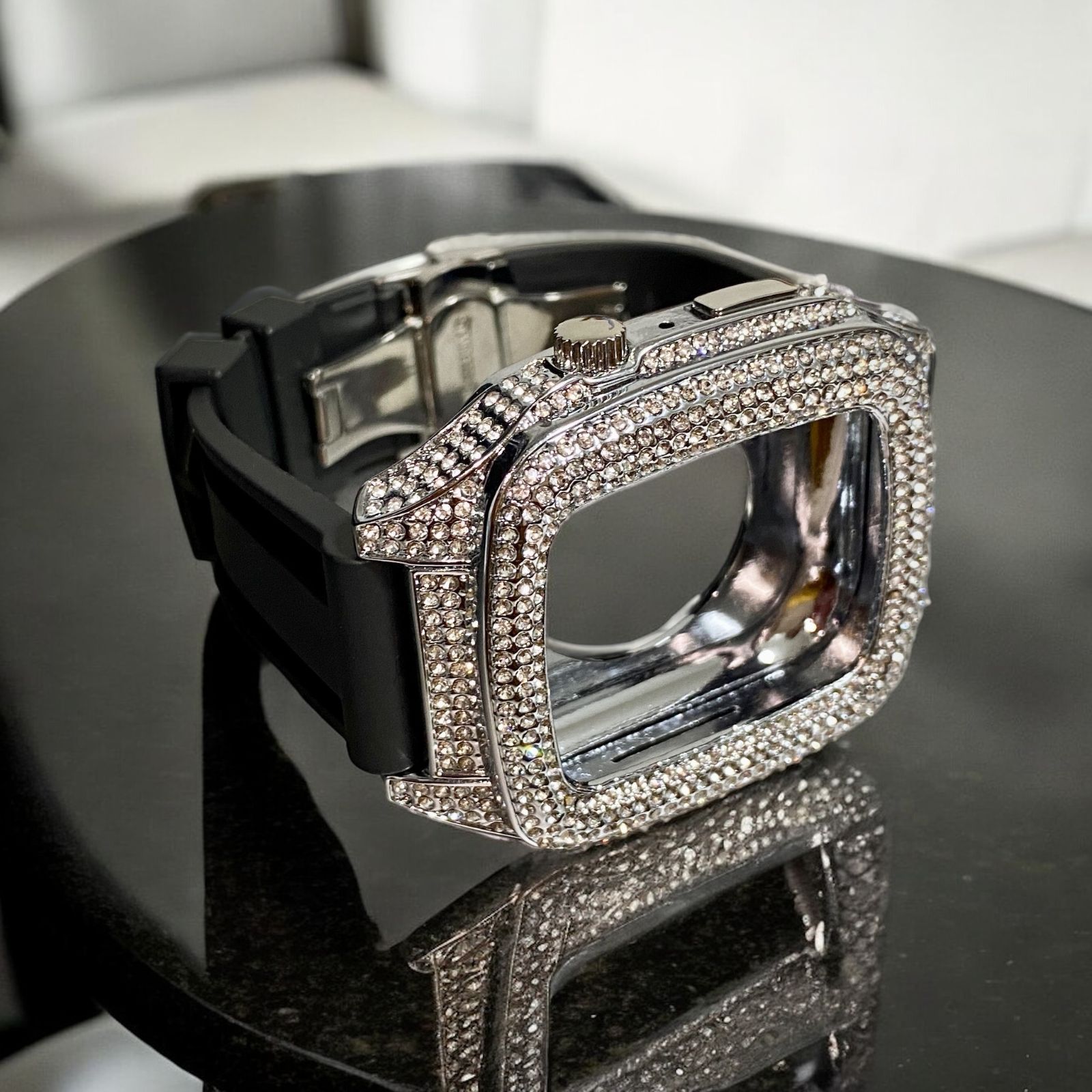 Apple Watch カバー キラキラ ラバー ステンレスケース カスタム@0 Apple Watch カバー キラキラ ラバー ステンレスケース カスタム