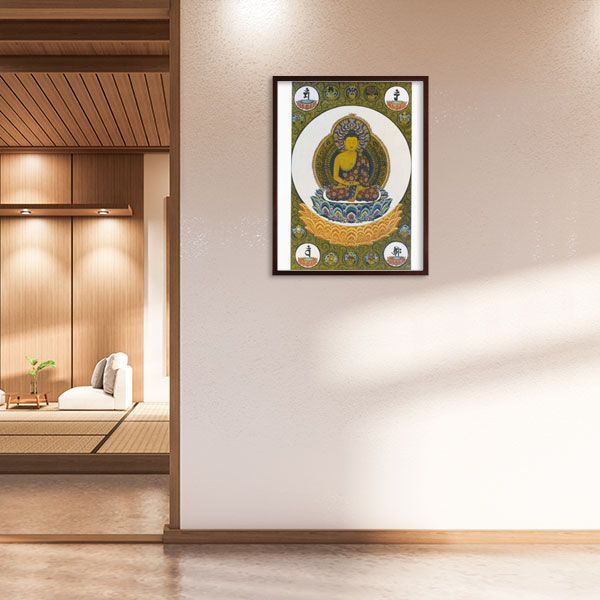 阿弥陀如来 仏画 直筆 仏教美術 絵画 額 日本画 額縁 水墨画