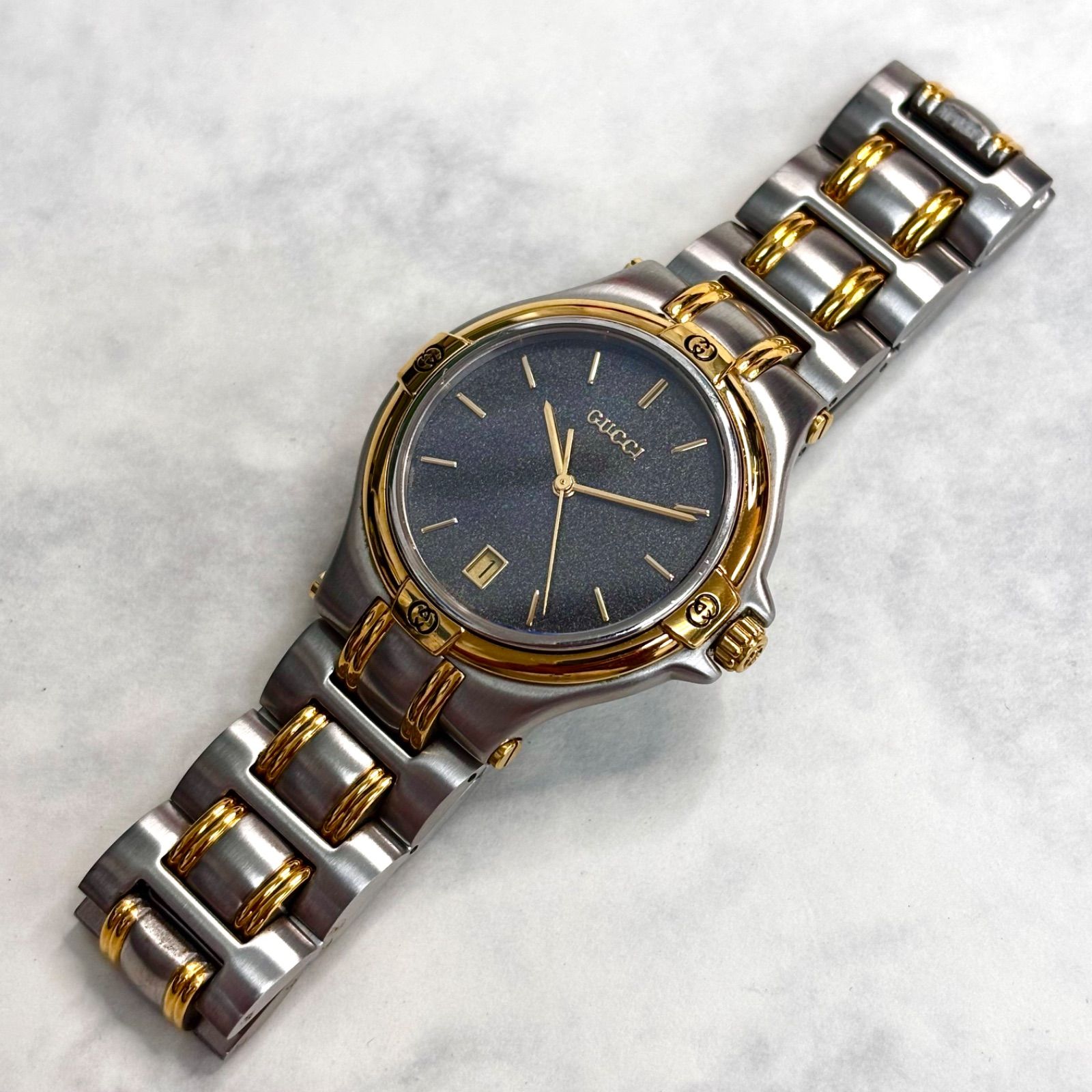 上美品⭐️GUCCI グッチ】 GPコンビモデル 9040M メンズクオーツ腕時計 