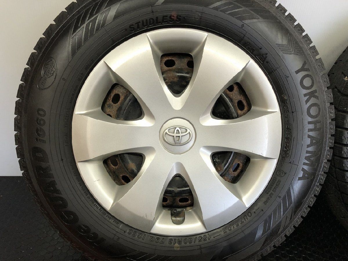 タイヤ走行短め YK iG60 155 80R13 スタッドレス トヨタ ヴィッツ パッソ 純正ホイール 13インチ 4.5J4HPCD100 21年製 STD007