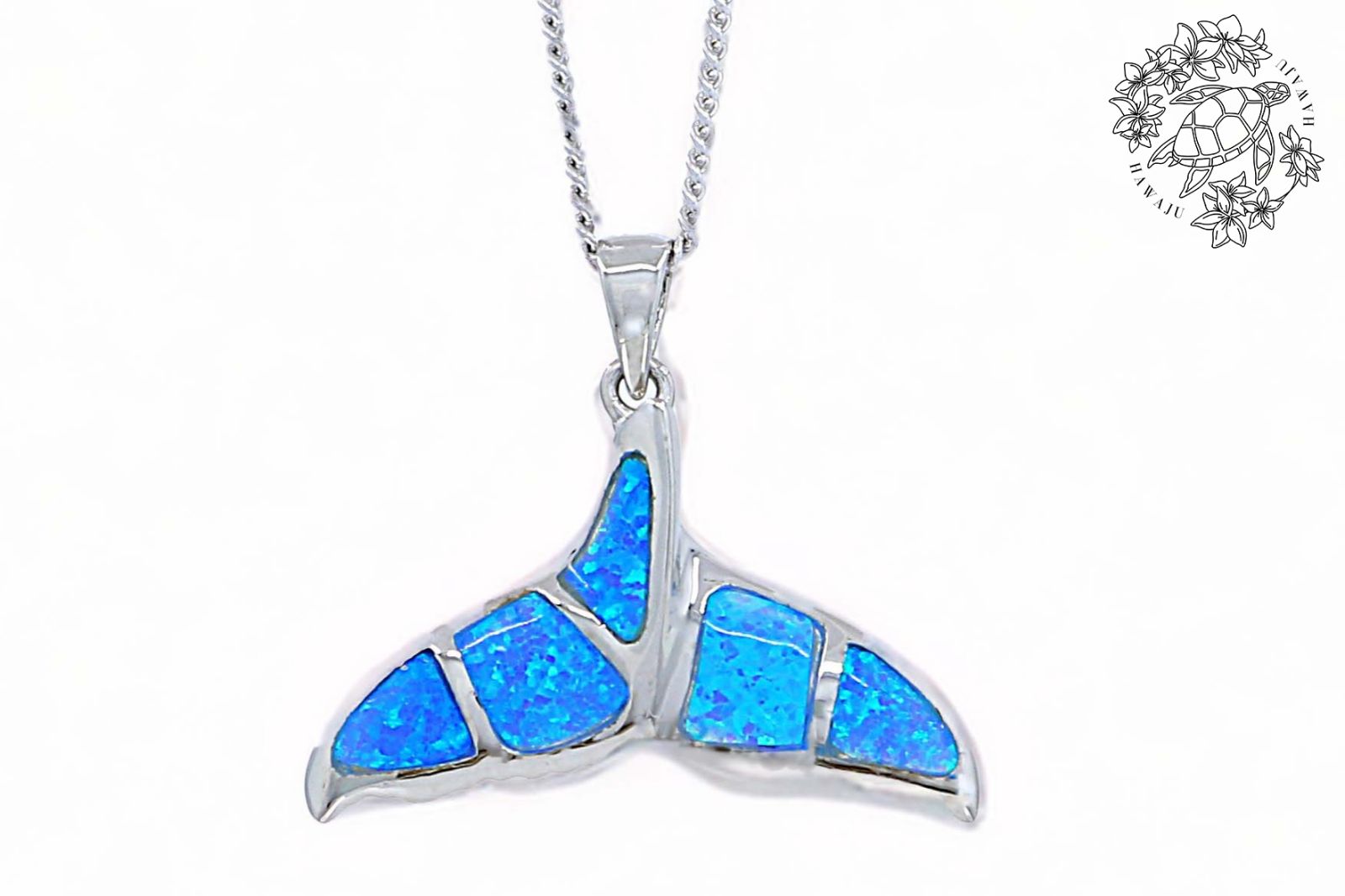 ペンダントトップ ホエールテール ブルーオパール シルバー ハワイアン