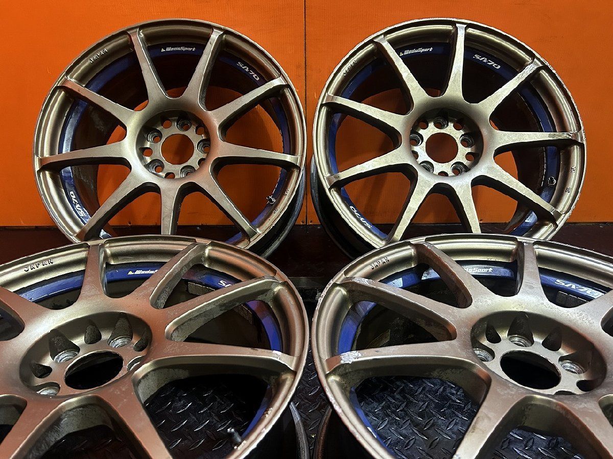 Weds Sport SA-70 ウェッズスポーツ 社外ホイール 17インチ 4本 7.5J5HPCD100 45 ゴールド レガシィ インプレッサ プリウス等 VHM723