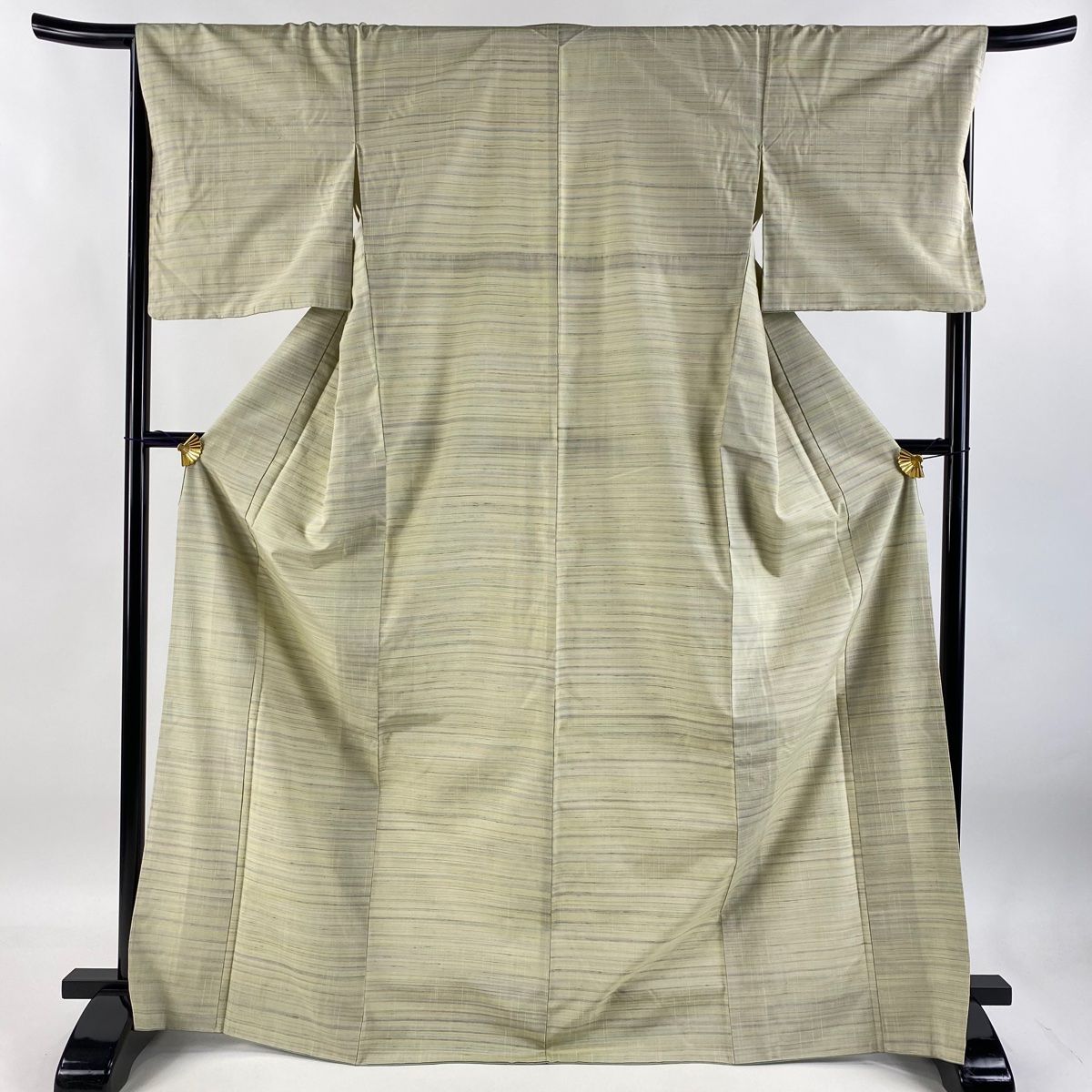 平和屋本店□極上 夏物 本場大島紬 夏大島 麻の葉 七宝間道 逸品