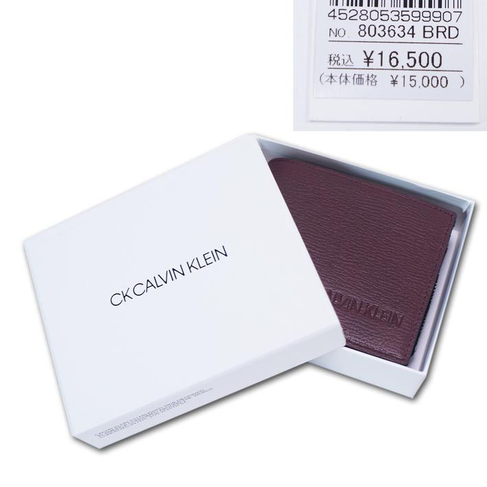 CKカルバンクライン CK CALVIN KLEIN 牛革 二つ折り財布 ロック