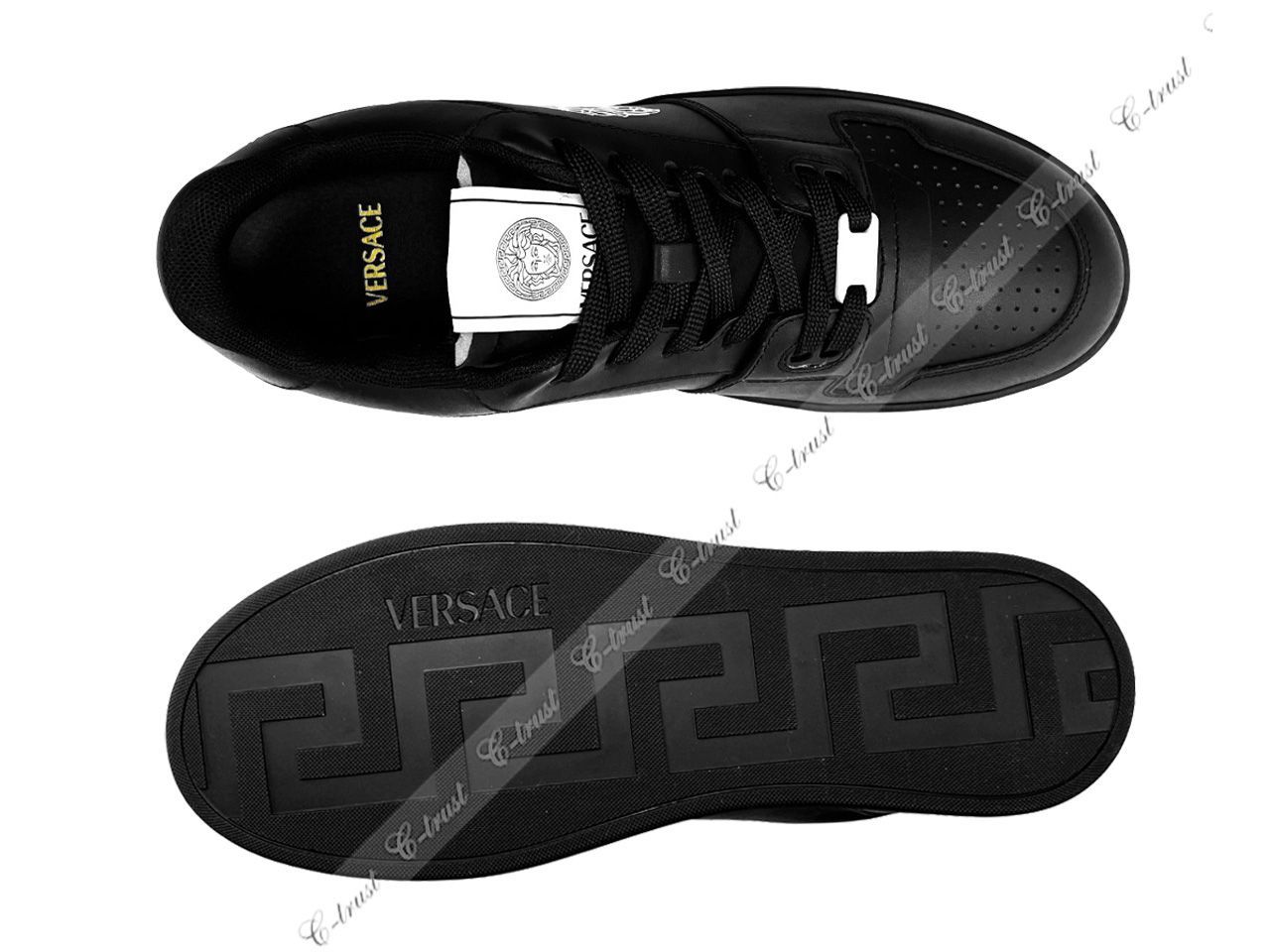 ヴェルサーチ 42 メデューサソール ダービー シューズ黒 プレーントゥ レザー VERSACE ヴェルサーチ シューズ スニーカー メデューサ メンズ 革靴