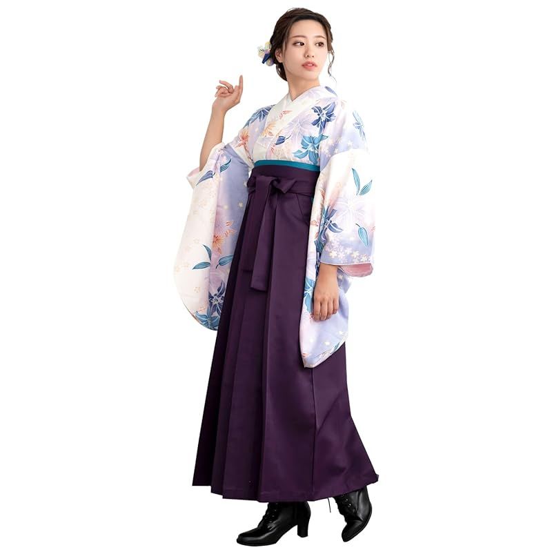 袴セット キョウエツ　卒業式　花柄 KYOETSU 袴 卒業式 小学校 女の子 袴4点セット 華やか AD