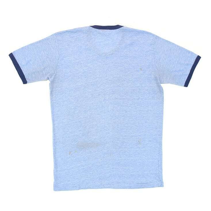 霜降りブルー リンガーTシャツ