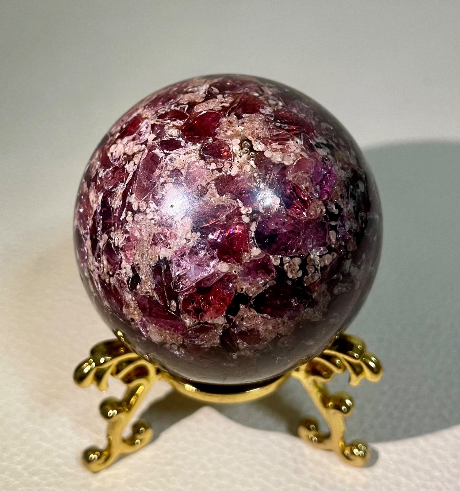 ガーネット丸玉 パワーストーン置物