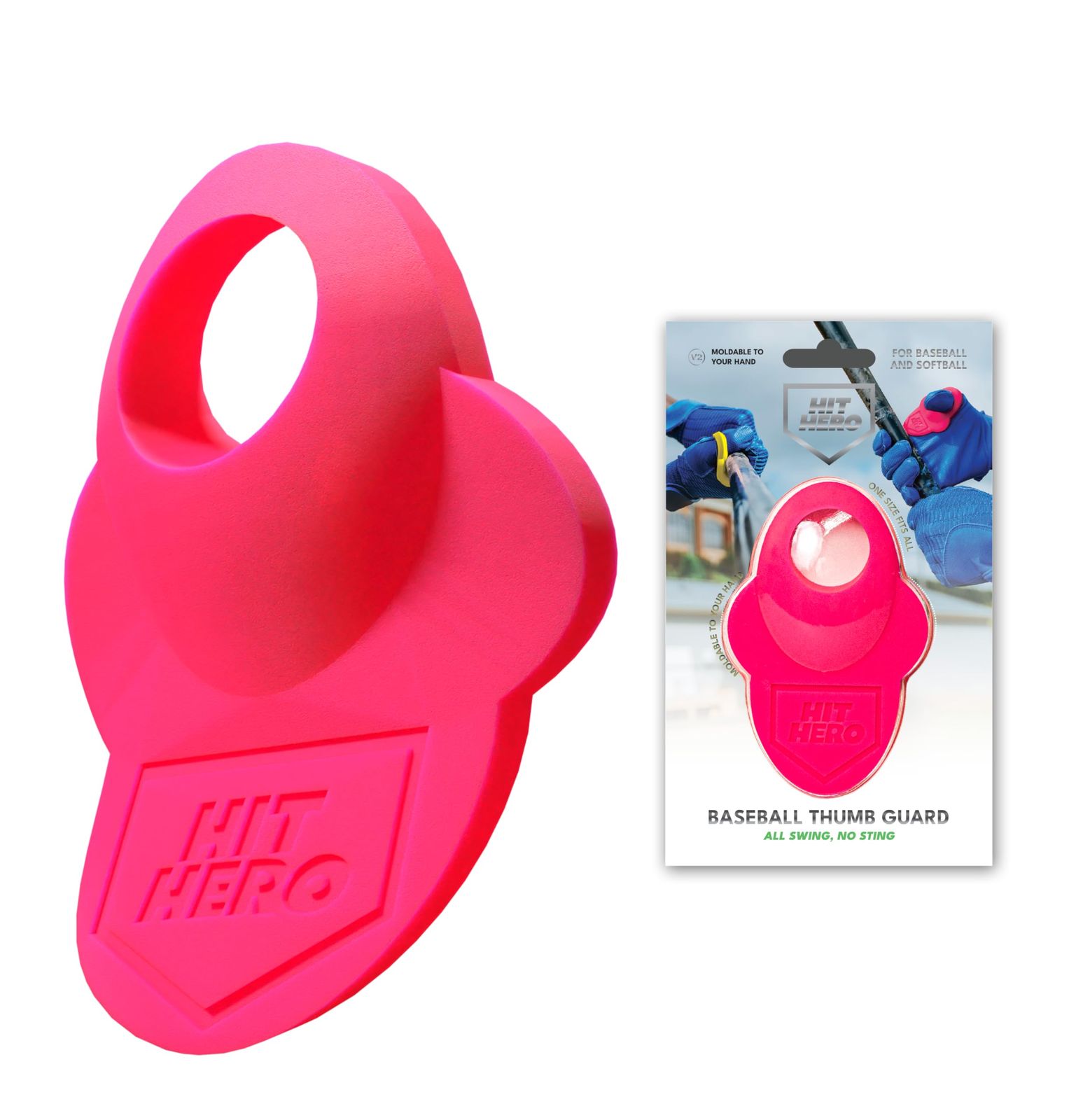 ヒットヒーロー 野球 親指ガード V2 成形 バッティンググリップ フィンガーガード アクセサリー バッティング保護 割引 バット