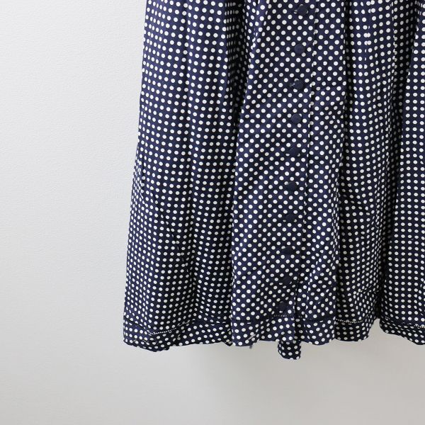 新品 INGEBORG インゲボルグ ピコフリル チュニック シャツ ワンピース INGEBORG インゲボルグ ドットプリント オープンカラー