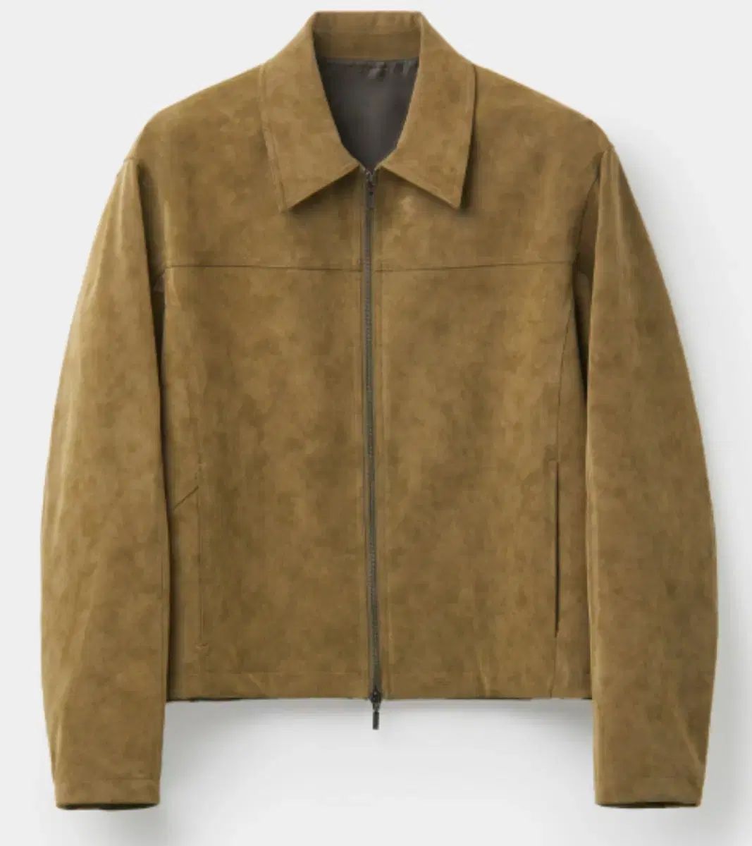 クアー 24FW フォウ スウェード カーブ LINE アウター オリーブ カーキ