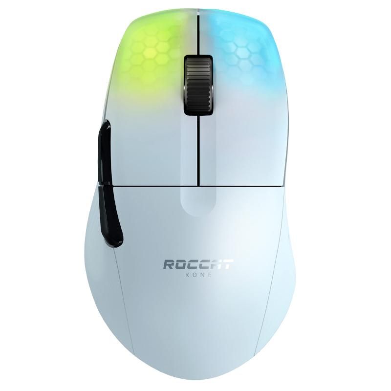 ROCCAT ゲーミングマウス Kone Pro Air ワイヤレス 2.4GHz|Bluetooth ホワイト|白 光学式|19K|オプティカルスイッチ|サイドボタン|軽量75g|PTFE|Refl