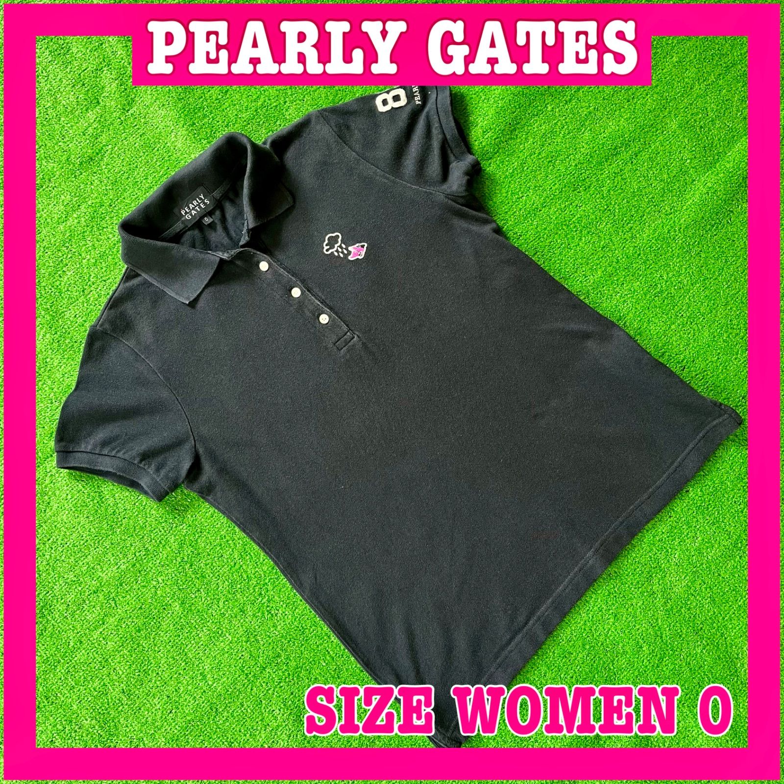 PEARLY GATES パーリーゲイツ 半袖 ロゴ刺繍 プリント コットン