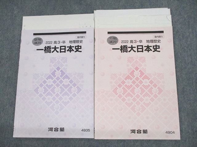 UP10-067 河合塾 一橋大学 一橋大日本史 テキスト 2022 夏期/冬期 計2