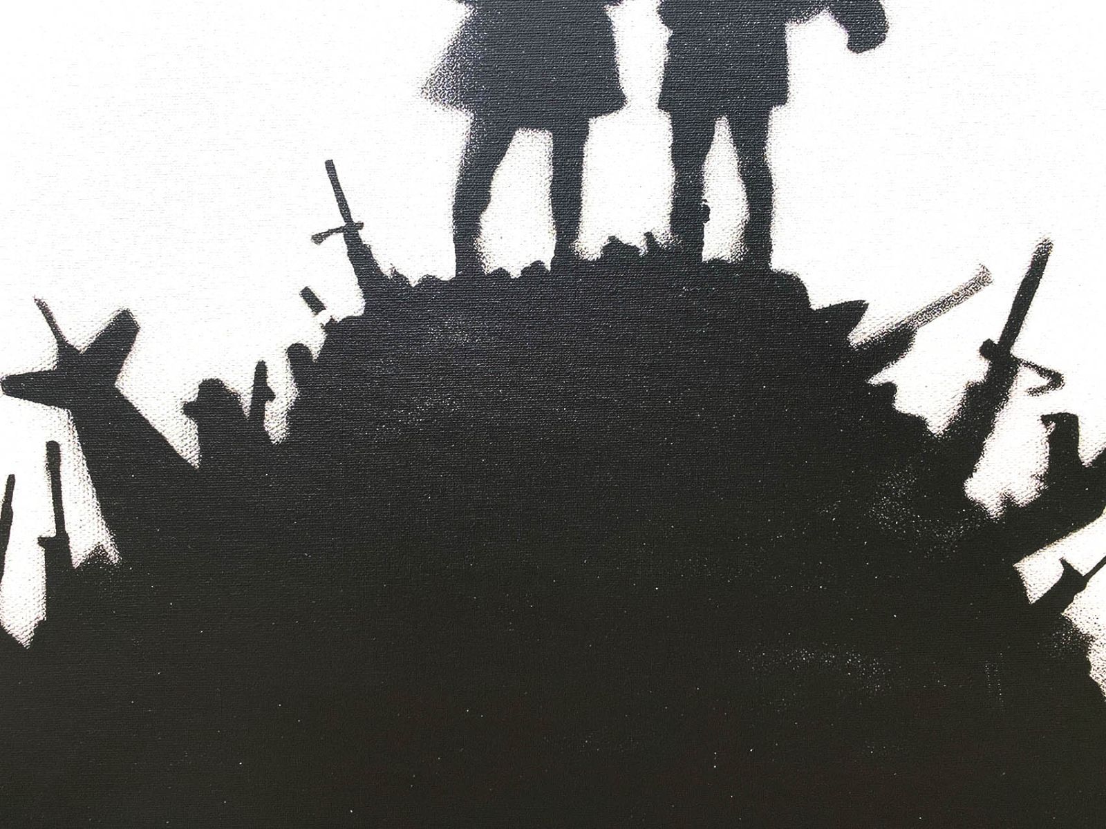 水晶絵　アートパネル　バンクシー　Kids on Guns　壁掛け　絵　絵画 水晶絵 アートパネル バンクシー Kids on Guns 壁掛け 絵 絵画