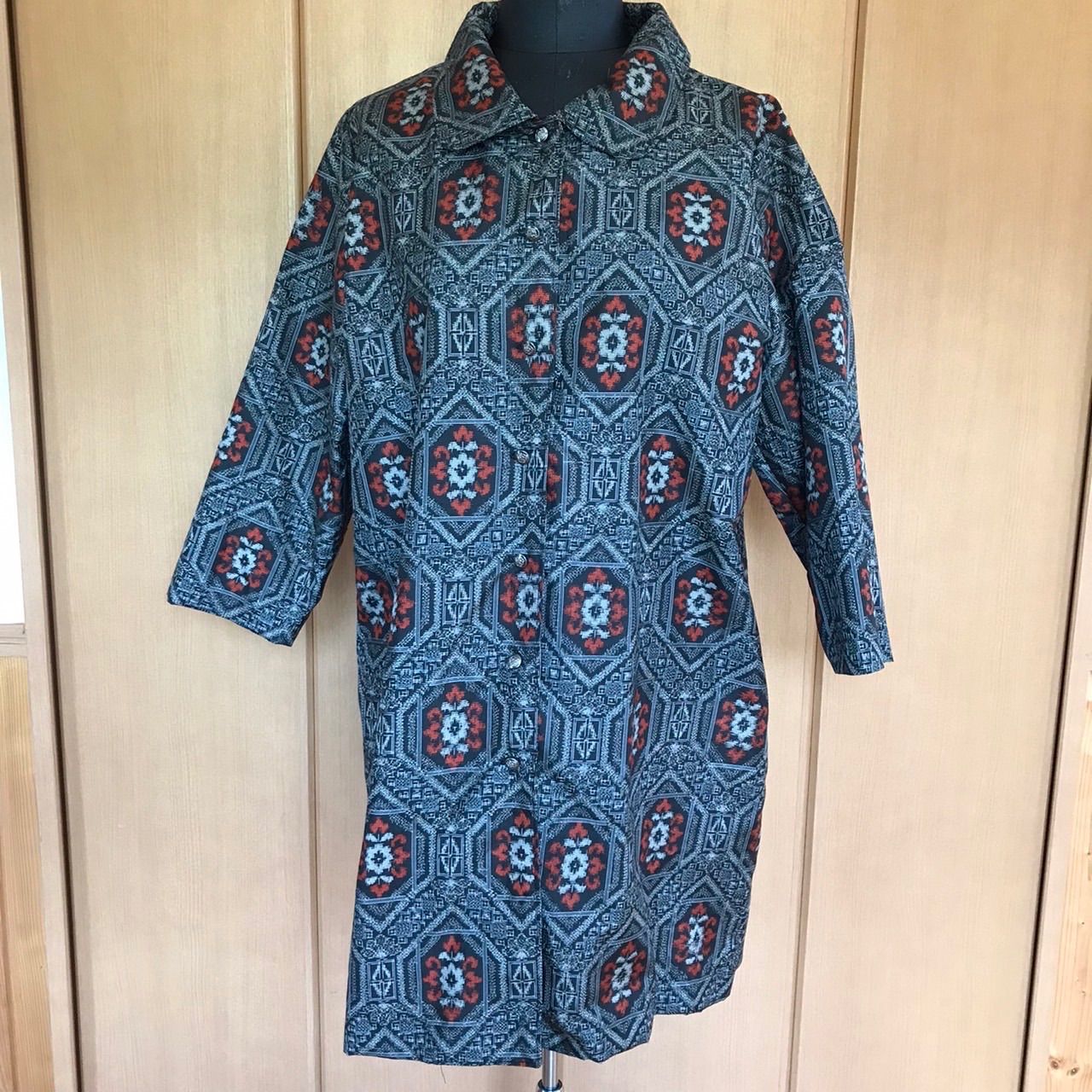 ✴︎✴︎SALE✴︎✴︎ 大島紬着物リメイク＊丸襟オーバー