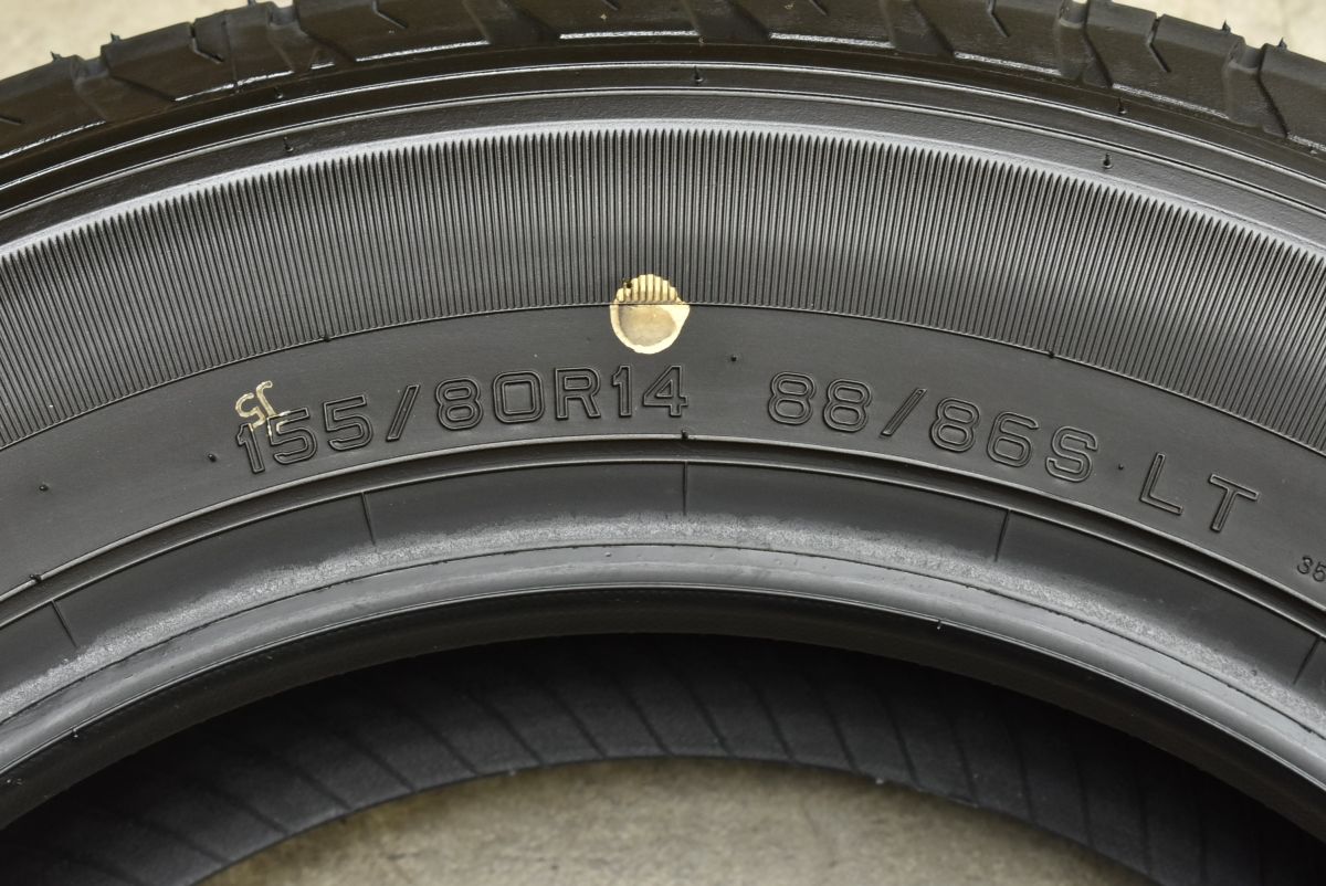 中古 未使用に近い 新車外し 2025年製 ダンロップ SP175L 155/80R14 88/86S LT 4本セット バリ溝 プロボックス サクシード ファミリアバン ライトトラック 新車外し 2025年製】ダンロップ SP175L 155/80R14 88/86S LT 4本SET