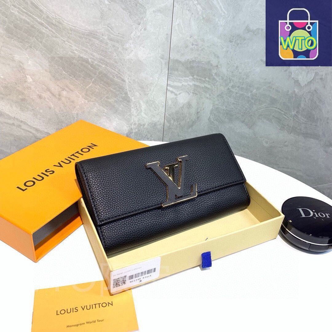 【バッグにすっきり収まる♪】Louis Vuitton★財布 Louis Vuitton財布/革財布、両用バッグ財布、レイシ紋頭層牛革