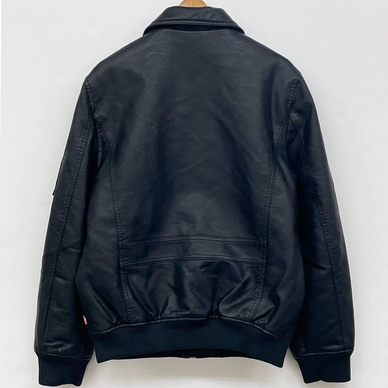 Levi's ブラックレザージャケット サイズ選択可】 Levi's リーバイス メンズ MA-1スタイル レザー