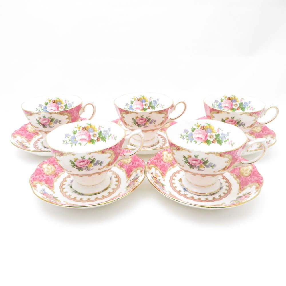 ROYAL ALBERT ロイヤルアルバート レディカーライル ティーカップ＆ソーサー 5客 セット SY12570F2