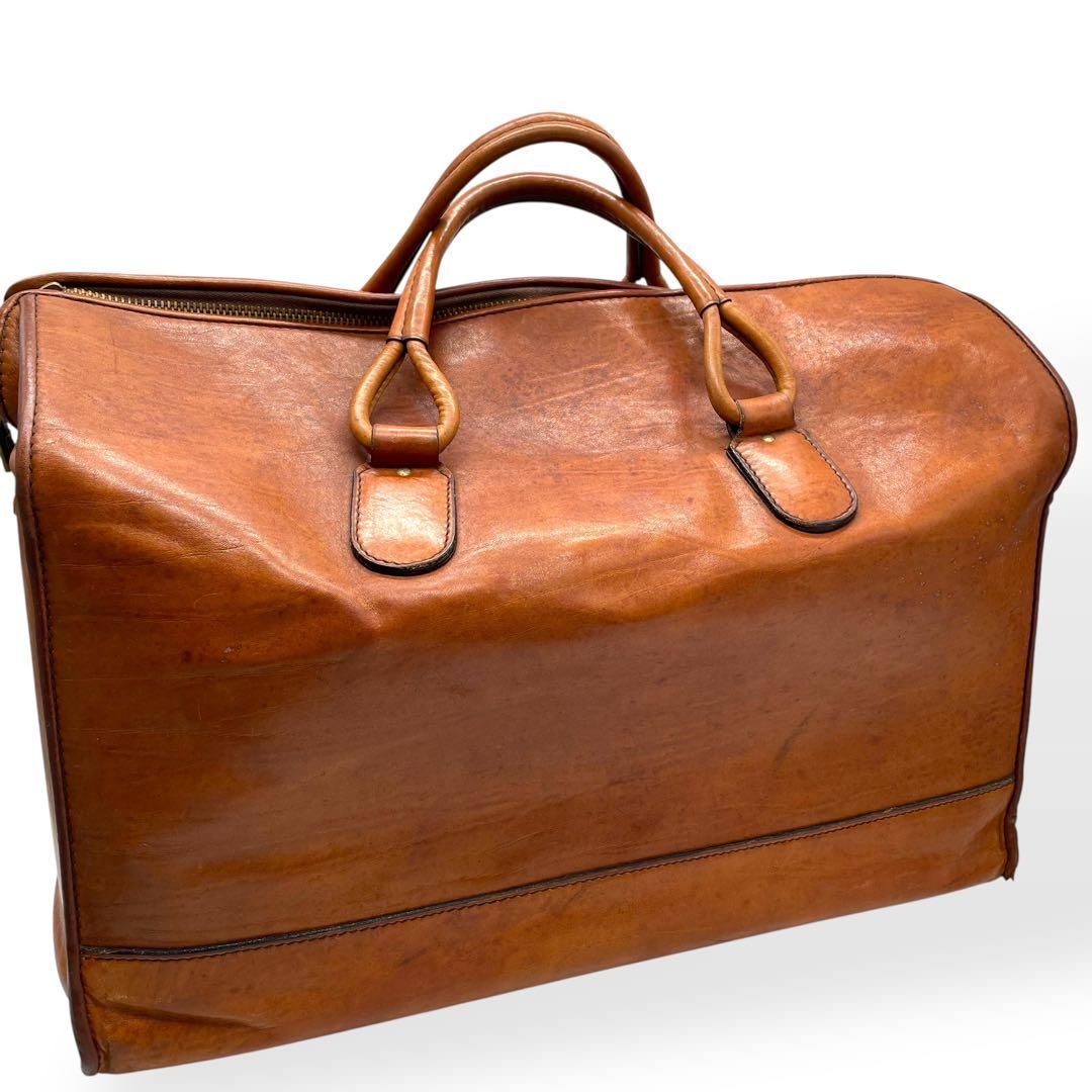 良品 AIGNER ヴィンテージ 大容量 ボストンバッグ ブラウン