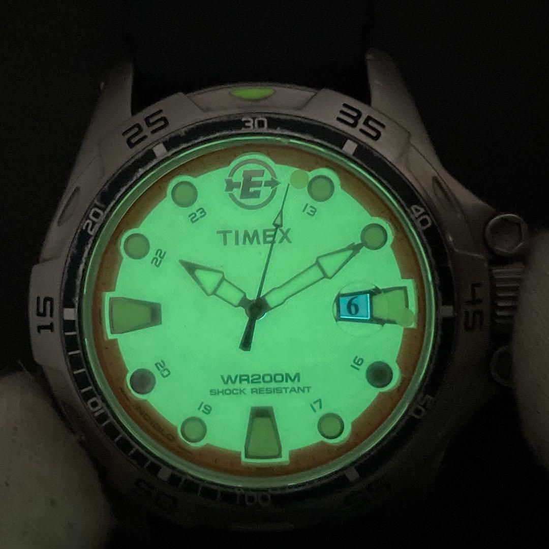 TIMEX WR200M オレンジ ダイバーズウォッチ インディグロナイト