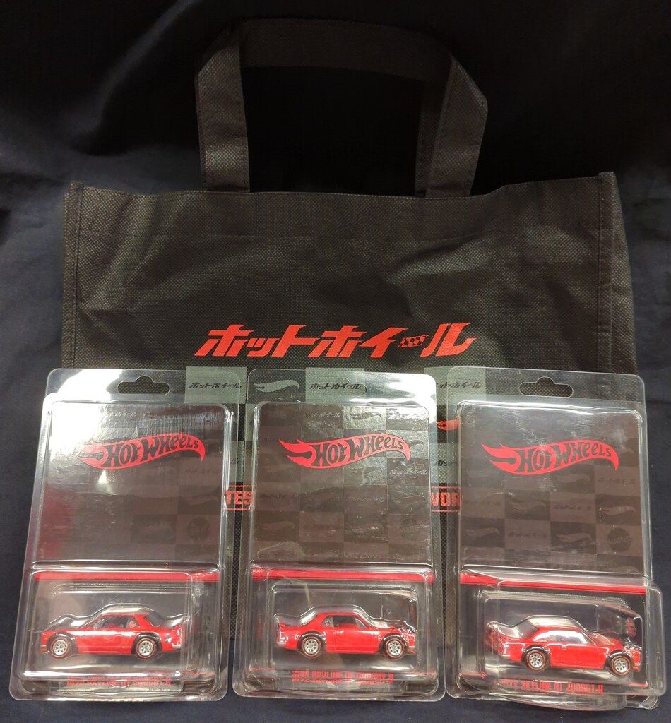 MATTEL HOT WHEELS COLLECTORS JAPAN CONVENTION 2025 LIMITED 3台セット|1972 Skyline HT 2000GT-Rレッド ステッカー エコバッグ付 HGK72