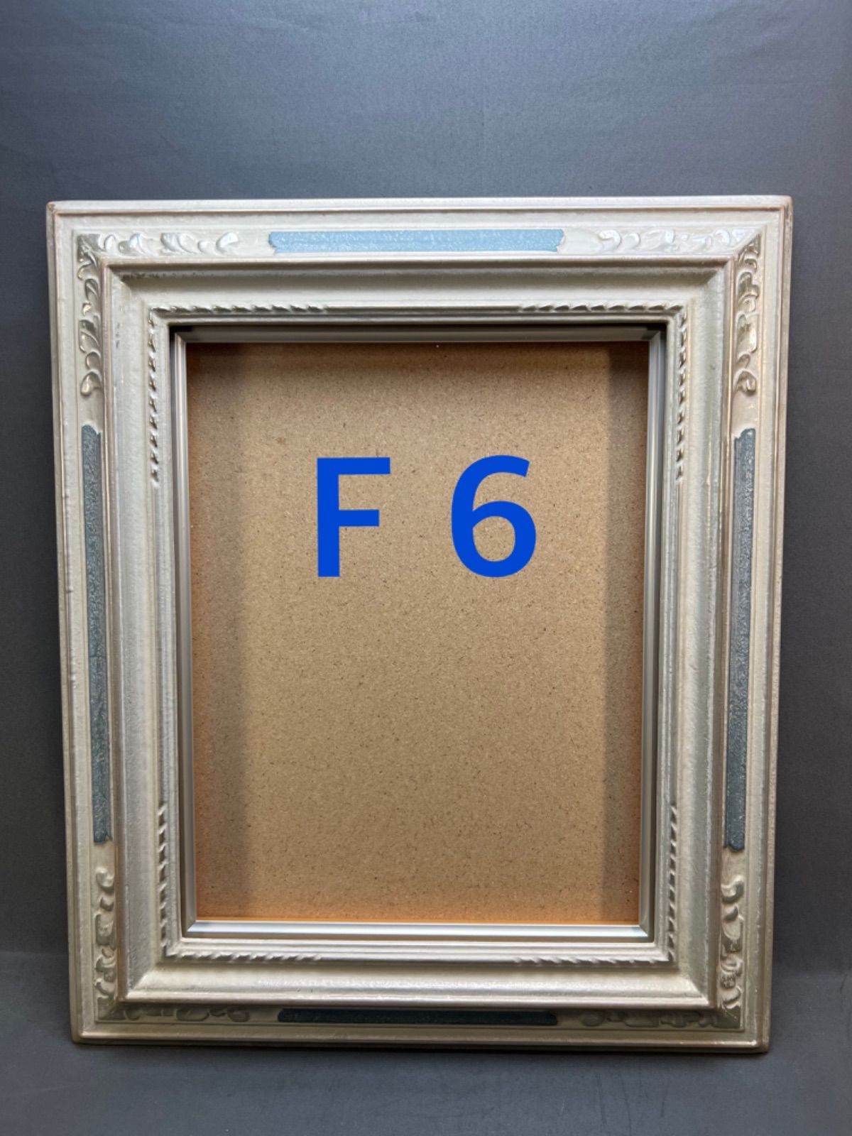 油絵用額縁(41)  F6号　シルバー　ガラス付-0