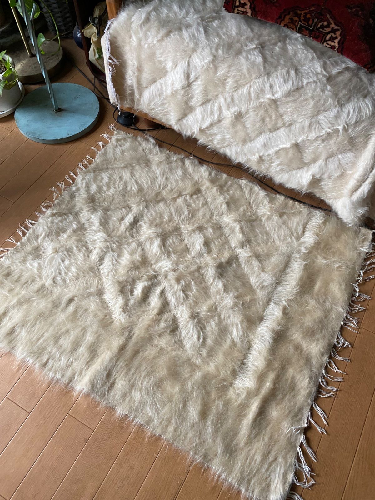 のアンゴラヤギのモヘア で織られたヴィンテージ