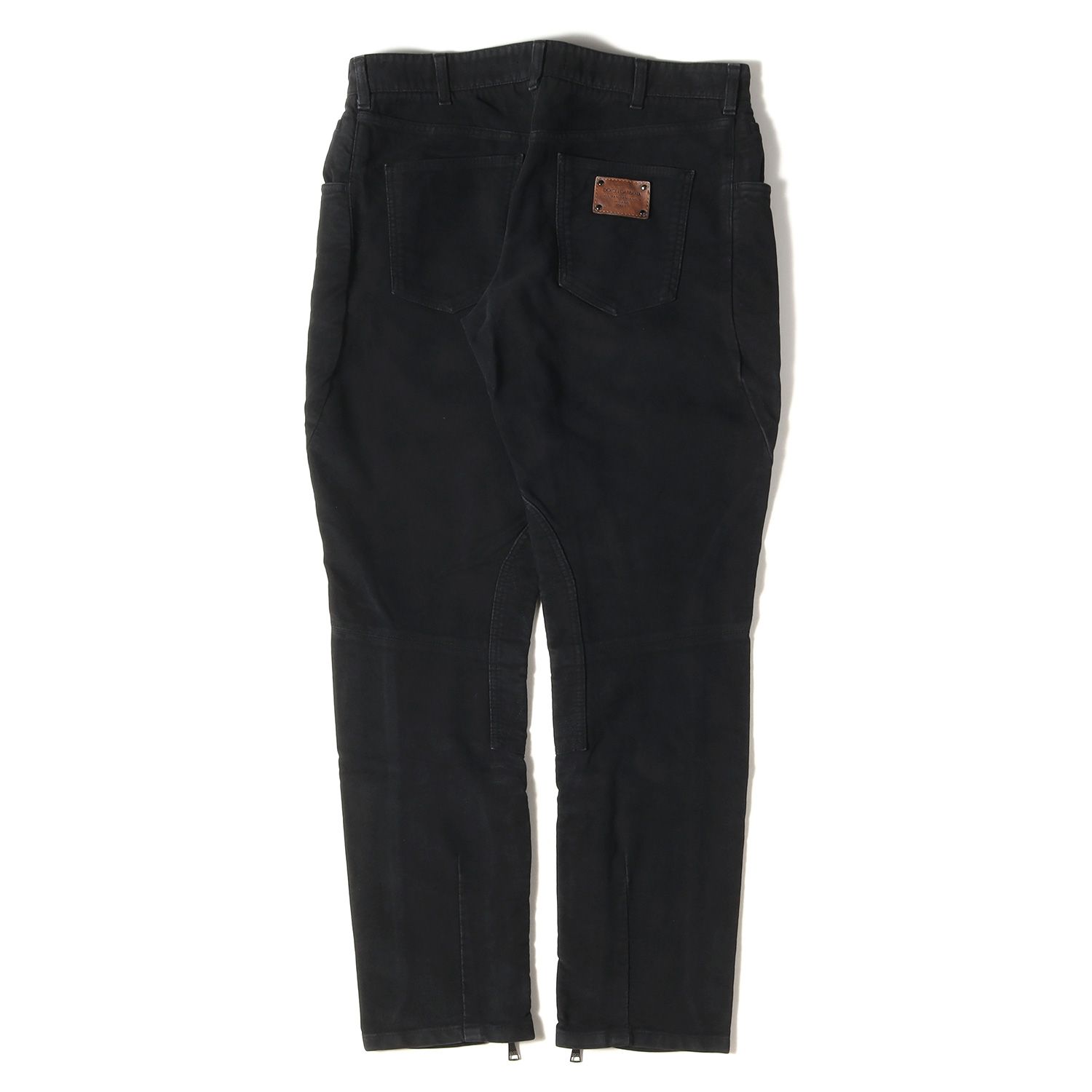 ドルチェ &ガッバーナ黒パンツ48未使用タグつき ドルチェ&ガッバーナ モールスキン バイカーパンツ ブラック 48