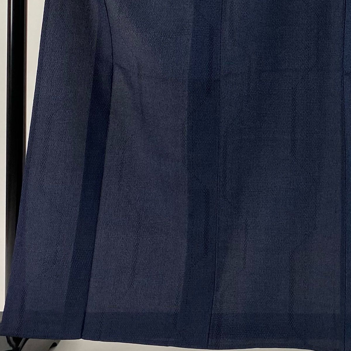 塩沢紬 身丈162cm 裄丈62cm S 薄物 塩沢絣 鈴乃屋 証紙 亀甲絣 濃紺 正絹 秀品