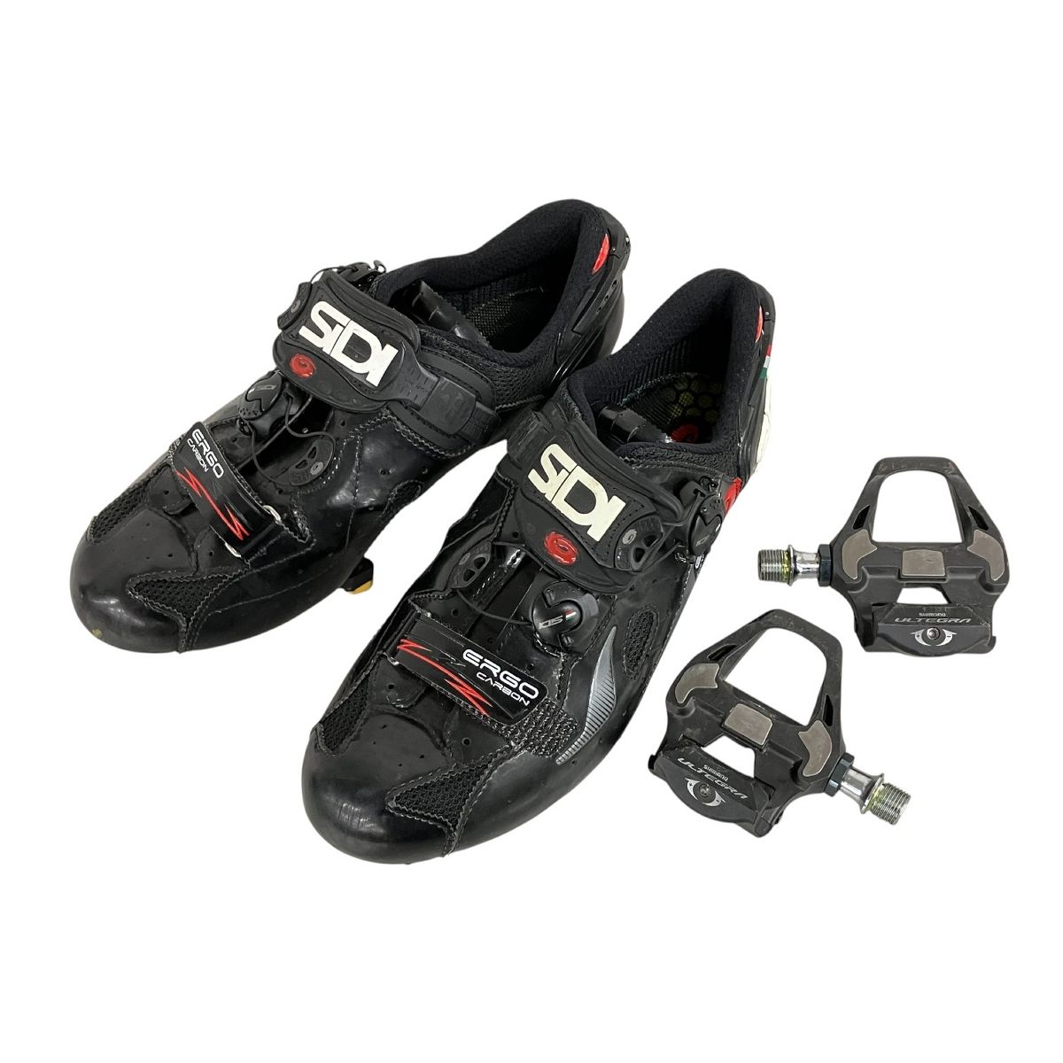 SIDI シディ SHIMANO シマノ ERGO CARBON PD-8000 ビンディングシューズ EU42 ペダルセット ロードバイク 自転車 K10472723