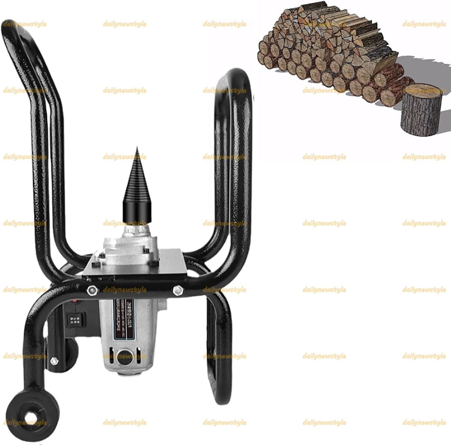 人気推薦◆電動薪割り機 全自動家庭用薪割りツール 持ち運びが簡単 強力 暖炉やファイヤーピット用の砥石付き薪点火薪割り機