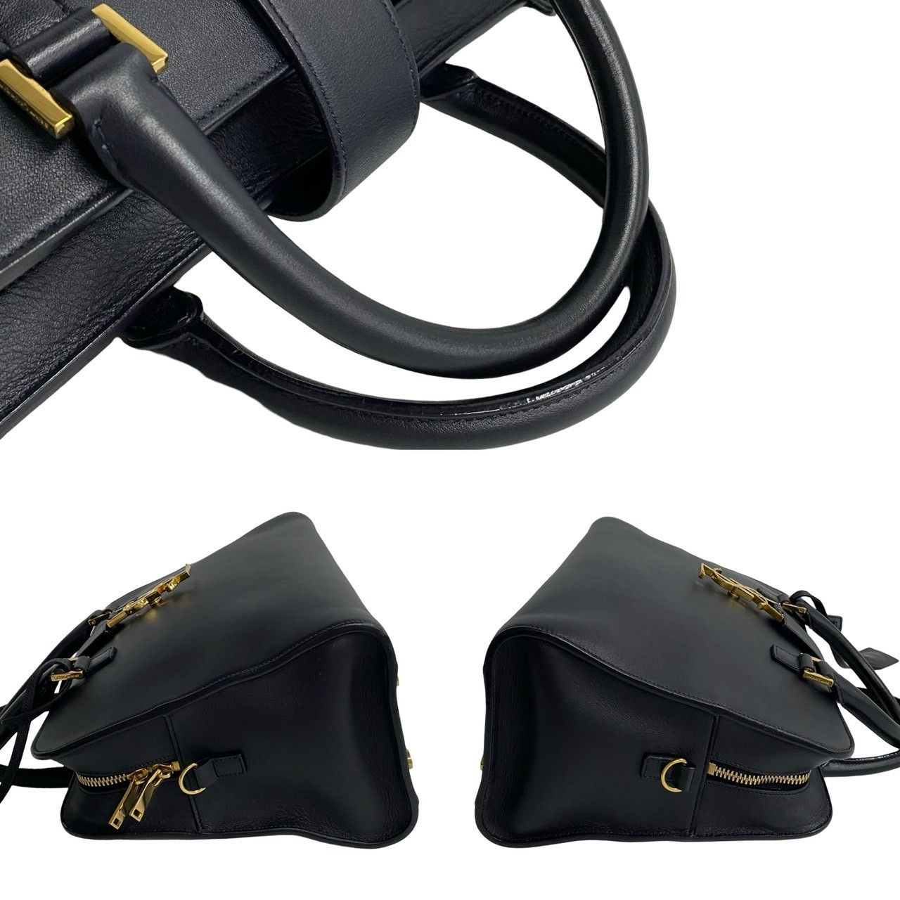 【VINTAGE】サンローラン ロゴ カバス バッグ ほぼ未使用 袋付 YVES SAINT LAURENT イヴサンローラン YSL ロゴ