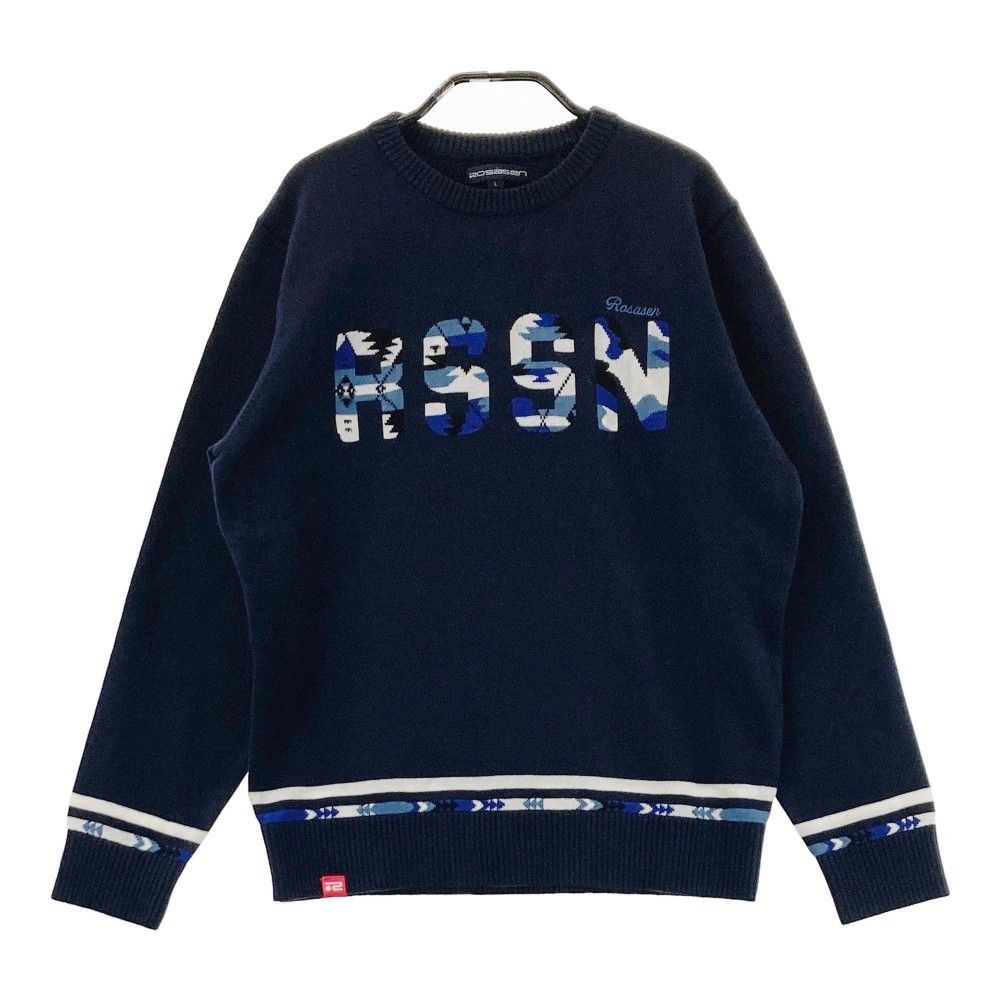 サイズ：L ROSASEN ロサーセン ニットセーター ネイビー系