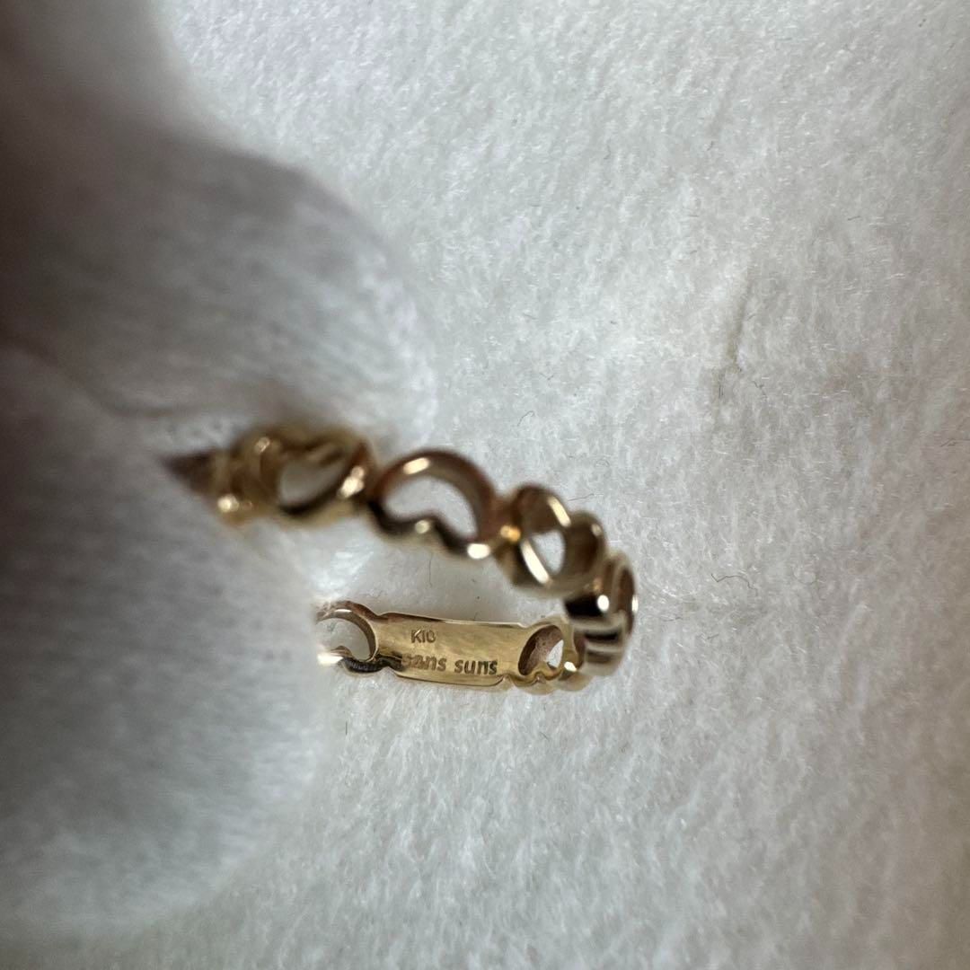 K10 ハート ピンキーリング + K10ピンキーリング+K10リング3点セット